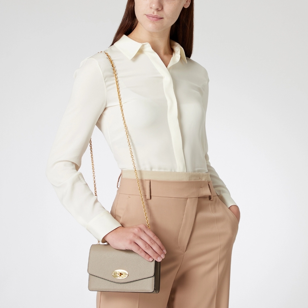 MULBERRY small darley - solid grey classic grain